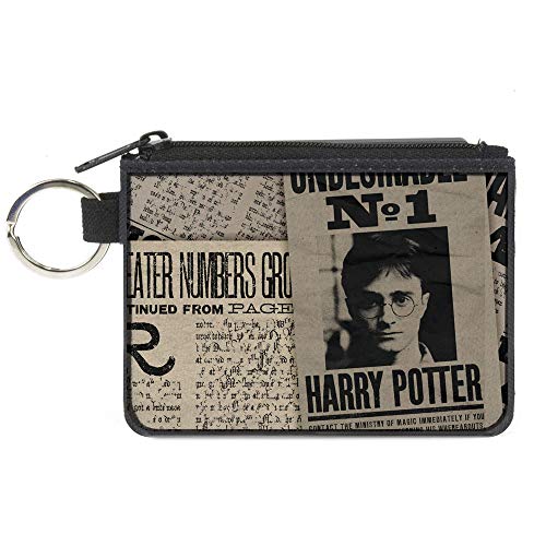 Buckle-Down Carteira com zíper com fivela Harry Potter grande acessório, Harry Potter, 20 x 12 cm, Multicor, 4.25' x 3.25'