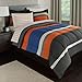 Black Gray Red Stripes Boys Teen Twin XL Comforter Set (5 Piece Bed In A Bag)