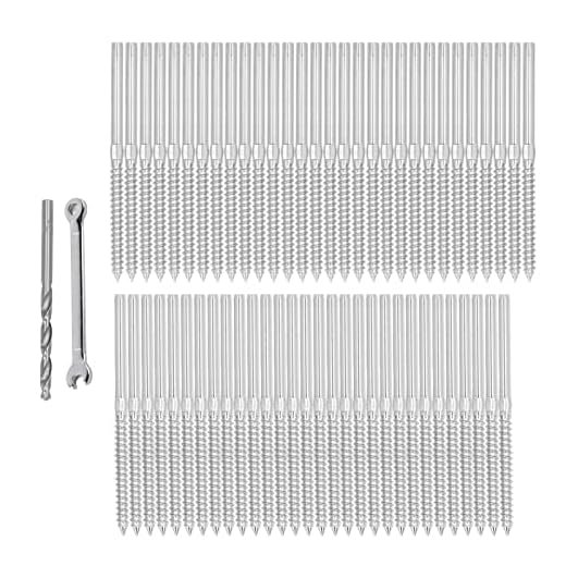 Swage Lag Tornillos Izquierdo Y Derecho para Barandilla de Cable de 1/8", Sistema de Balaustres de Poste de Madera de Barandilla de Cubierta de Escalera de Acero Inoxidable 316
