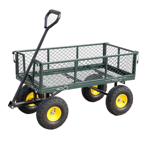 YHWKGZ Carretilla de Obra, Carro de 4 Ruedas Carretilla de Jardín, Carro de Jardín con Ruedas Silenciosas Todo Terreno, Capacidad de Carga Súper Resistente(47.2x11/120x28cm)