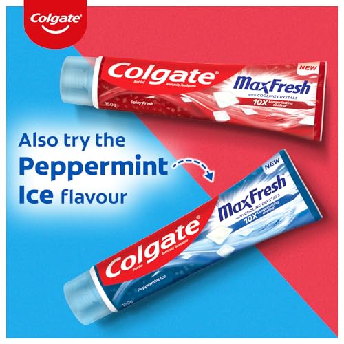 Colgate MaxFresh Toothpaste, Red Gel Paste with Menthol for Super Fresh Breath, 300g, 150g X 2 (Spicy Fresh) (Combo Pack) - Image 7