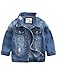 Baby Boys' Basic Denim Jacket Button Down Jeans Jacket Top Style2 Lightblue 90