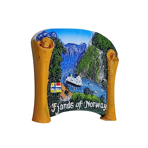 Imán decorativo de resina Fjords of Norway 3D miniatura 6