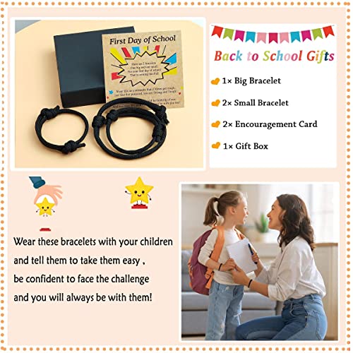 Image of First Day Of School Bracelet, Matching Mommy And Me Mother Son Daughter Paracord Back To School Bracelets Wish Gift for Mom Boys Dad Girls Jewelry