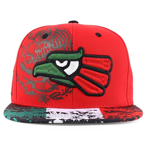 Image of Hecho En Mexico Eagle 3D Embroidered Flat Bill Snapback Cap