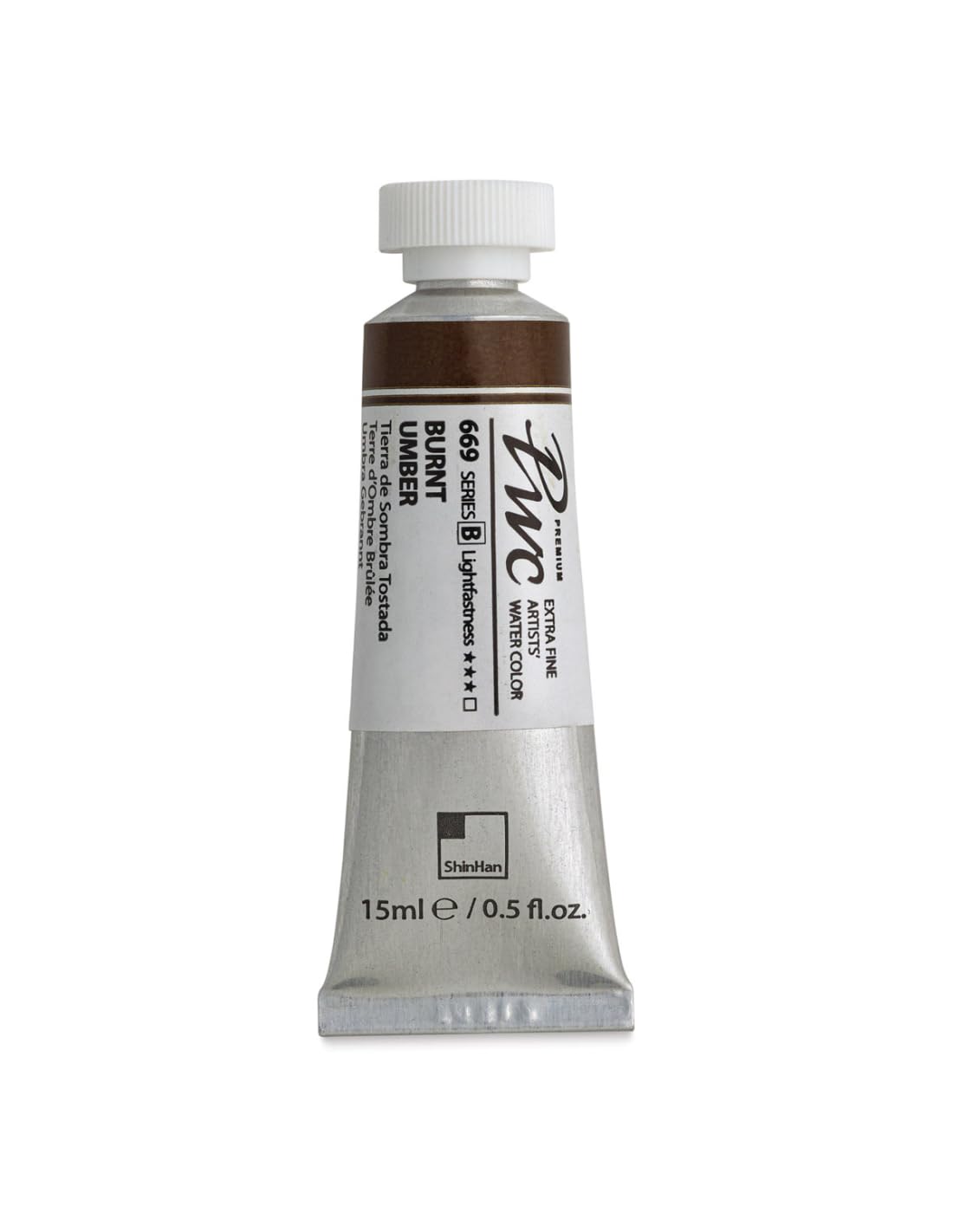 ShinHan : Premium Extra Fine Watercolour Paint : 15ml : Burnt Umber : 669