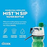 O2COOL Mist 'N Sip Misting Water Bottle 2-in-1 Mist And Sip Function With No Leak Pull Top Spout Reusable Sports Water Bottle - 20 oz (Lacrosse)