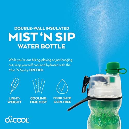 O2Cool Mist 'N Sip Misting Water Bottle 2-In-1 Mist And Sip Function With No Leak Pull Top Spout Sports Water Bottle Reusable Water Bottle - 20 Oz (Lacrosse) #TOP1