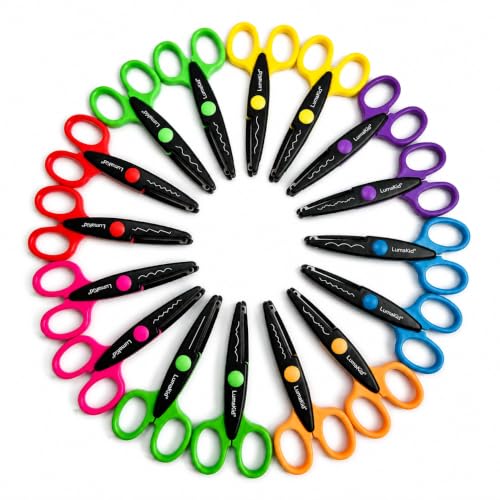 LumaKid Decorative Craft Scissors Set 16 PCS 5.5Inch Pattern Edge Scissors