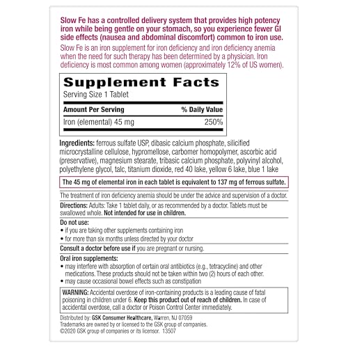 Slow Fe Slow-Release Iron Tablets