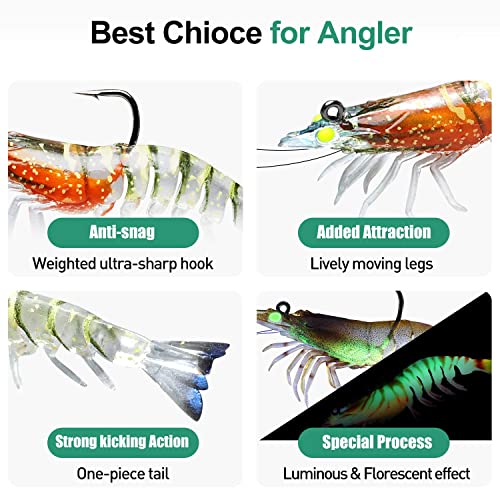 Image of TRUSCEND Duramax Pre-Rigged Saltwater Fishing Lures with BKK Jig Hooks, Easy Catch 10X Tear-Resistant TPE Soft Swimbait for Redfish Grouper Striper Bass Trout Crappie Walleye, Weedless Freshwater Bait