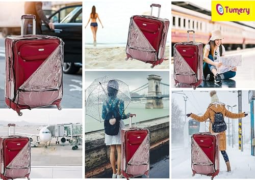 Image of Transparent Protective Zipper PVC Dust Proof Cover for Luggage /Suitcase Trolley Bags for All Brand (for Soft Luggage, 24 Inch)