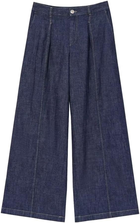 Womens Loose Fit Denim Jacket And Drawstring Waist Pants Set Long Sleeve Cropped Top Casual Two Piece Sets