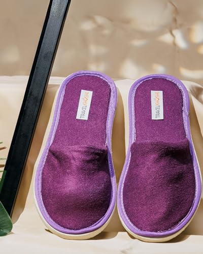 Image of Travelkhushi Soft Comfy Home Slippers For Women & Men For Winter Capet flip flops for Bedroom Indoor Carpet house slides Anti skid Slippers for Winter & Summer