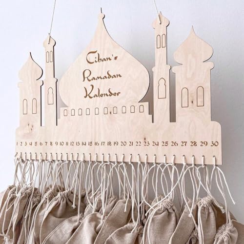 Calendrier de l'Avent Ramadan avec sacs suspendus pour déco Eid - 6
