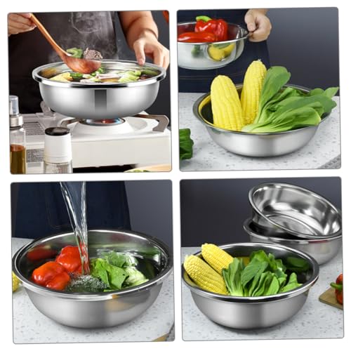 Set de 2 Tazones de Acero Inoxidable para Lavar Verduras 30x30x8 cm miniatura 3