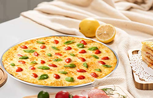 P&P Chef 13½ Inch Pizza Pan Set Of 2, Stainless Steel Pizza Tray, Round Pizza Plate For Pie Cookie Pizza Cake thumb #3