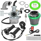 YOXUFA PZ22 22 mm Vergaser, 38 mm Luftfilter mit 7/8 Dreh-Gaszuggriff-Set für Apollo RFZ Coolster SSR TaoTao 125 cc 110 cc Pit Dirt Bike ATV Quad 4-Takt-Motor chinesische Motorsportteile