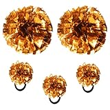 Lovecheer 5PCS Orange Pom Poms Cheerleading with Mini Pompoms Wrist Ropes Cheerleader Costume for Sports Team Spirit Basketball Hockey Football Dance Performance