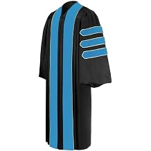 CLERKMANS Unisex Education Doctoral Graduation Gown In Black & Blue Color for Unisex