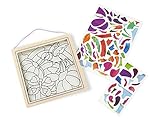 Melissa & Doug Stained Glass See-Through Window Art Kit: Rainbow Garden (80+ Stickers, Frame)