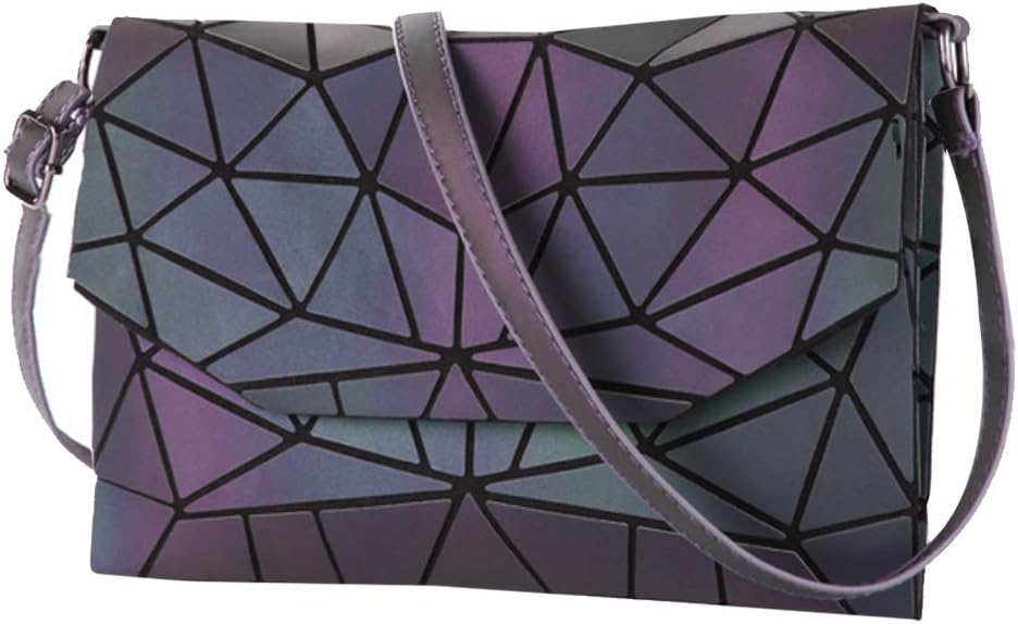 Van CaroVan Varo Geometric Hard Lattice Crossbody Shoulder Bag Luminous Envelope Handbag