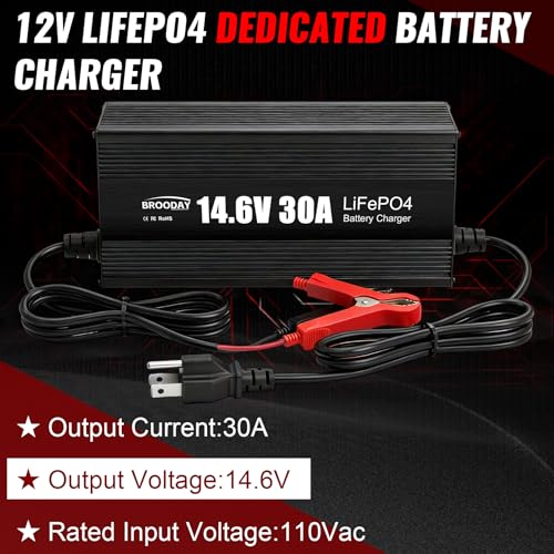 Image of 12V 30A LiFePO4 Charger 14.6V Fast Charge Overvolt Protect