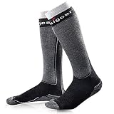 Unigear Calze da Sci in Lana, Calzini Invernali Calde al Ginocchio, Lunghe, Imbottitura Ammortizzata Calze da Uomo Donna per Sci, Snowboard, Escursionismo, Passeggiate, Sport Invernali