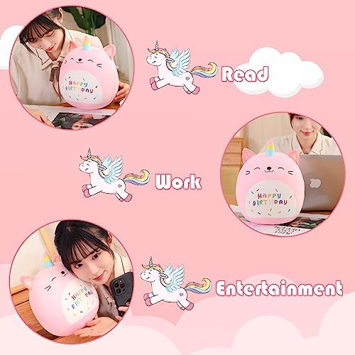 SQEQE Unicorn Cat Stuffed Animal Cat Plush Toy Adorable Birthday Cat Plushies Pillow Soft Plushie Doll Gifts for Kid Decor(Caticorn, 8 Inch)