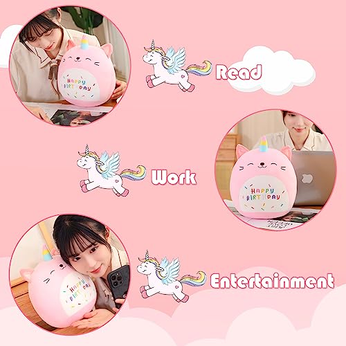 Image of SQEQE Cat Plush Toy Unicorn Cat Stuffed Animal Cute Birthday Cat Plushies Pillow Soft Plushie Doll Gifts for Kid Decor(Pink Caticorn, 10 Inch) (Pack of 2)