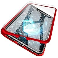 Gypsophilaa Cover Xiaomi Redmi Note 6 PRO Custodia,[1X Vetro Temperato] Adsorbimento Magnetico con Bumper in Metallo,Ultra Sottile Trasparente Vetro Temperato Posteriore Custodia in Case Cover