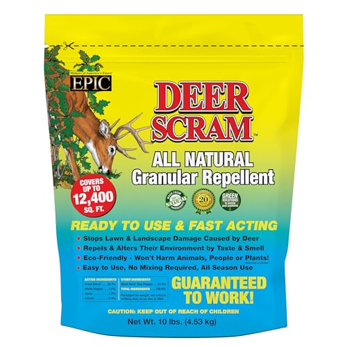 Epic REPELLENTS Deer Scram All Natural Granular Repellent - All-Natural Animal People and Pet Safe Granule (10 lb Bag)
