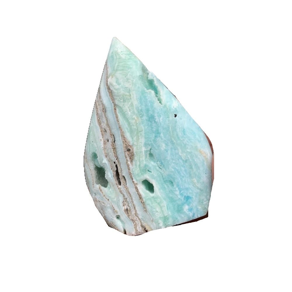 Natural Crystal Raw Stone Flame Carving Polished Torch Decorative Ornament
