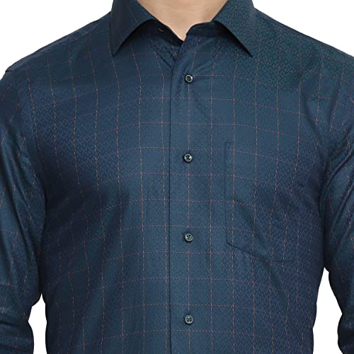 Image of blackberrys Checks Cotton Slim Fit Mens Work Wear Shirt