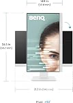 BenQ GW2486TC Office USB hub Monitor 24" 1080p | Coding Mode | IPS | Eye-Care Tech | Adaptive Brightness | Height Adjustable | White Monitor | Noice-Cancelling Mic | Daisy Chain | USB-C