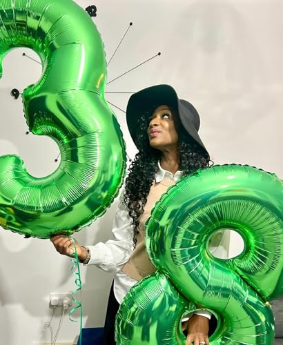 Image of Dark Green Number 8 Balloon 40 Inch, 8th Birthday Party Decorations, Giant 8 Foil Balloon for Party Supplies