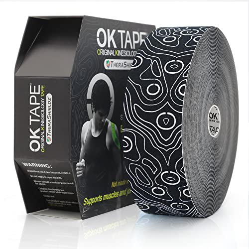 Image of (2in X 103 Feet) OK TAPE PRO Bulk Kinesiology Tape, Original Elastic Latex Free Kinesiology Therapeutic Tape, Free Cut Printed