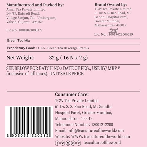 Image of Tea Culture of the World Fruit Bliss Green Tea Bags | Apple Mango Orange Papaya Pineapple Natural Fruit Blend | 100% Whole Leaf | Brew Hot or Iced | 16 Pyramid Bags