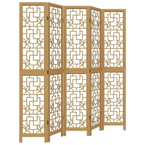 Paravent en bois marron pour diviser une pièce sans travaux - 3