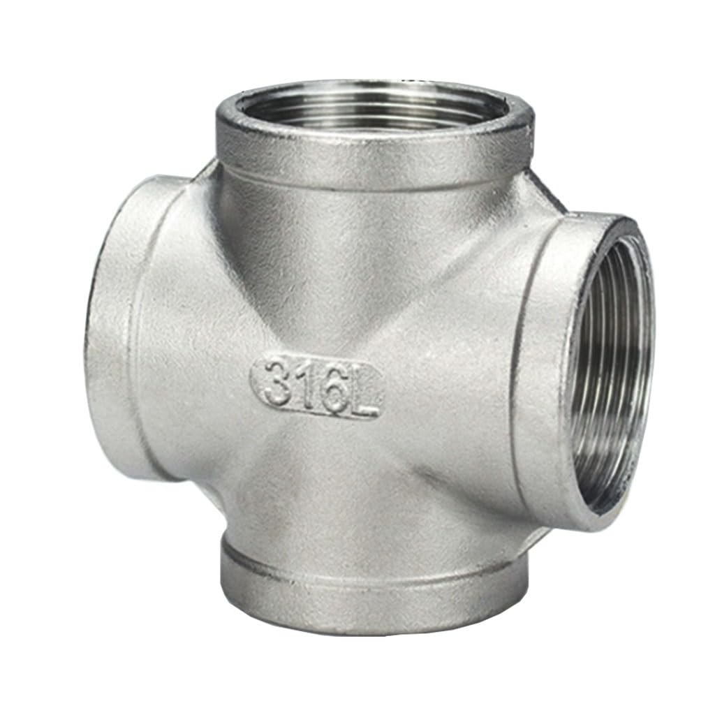 1 Pieza 1/8 "1/4" 3/8 "1/2" 3/4 "1" 2 "Divisor De 4 Vías Hembra En Cruz De Acero Inoxidable 316 Conector De Ajuste De Tubería Acoplador(2")