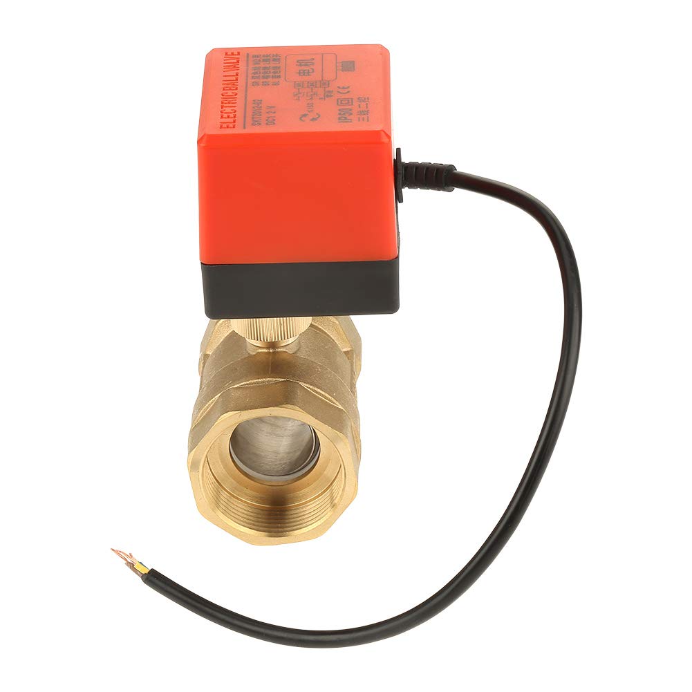 Valvola a sfera motorizzata,DC 12V 12V G1-1/2 pollici DN40 Valvola a sfera attuatore motorizzato a basso rumore a 2 vie Valvola filettata elettrica per impianto di climatizzazione e impianti idraulici