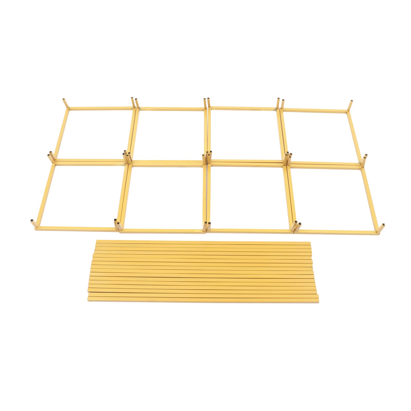 4 soportes de metal dorado para flores, 60 x 24 x 24 mm, para salón, fondo, cafetería, soporte decorativo
