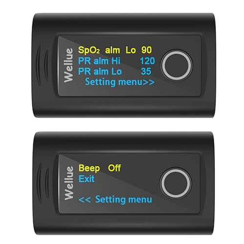 Miniatura 6 de Wellue Oxímetro de pulso Bluetooth, monitor de saturación de oxígeno en sangre con aplicación gratuita, baterías, bolsa de transporte y cordón