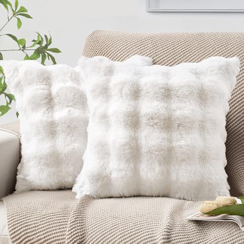 MIULEE Weihnachten Plüsch Kissenbezug 40x40 cm Flauschig Kissen...