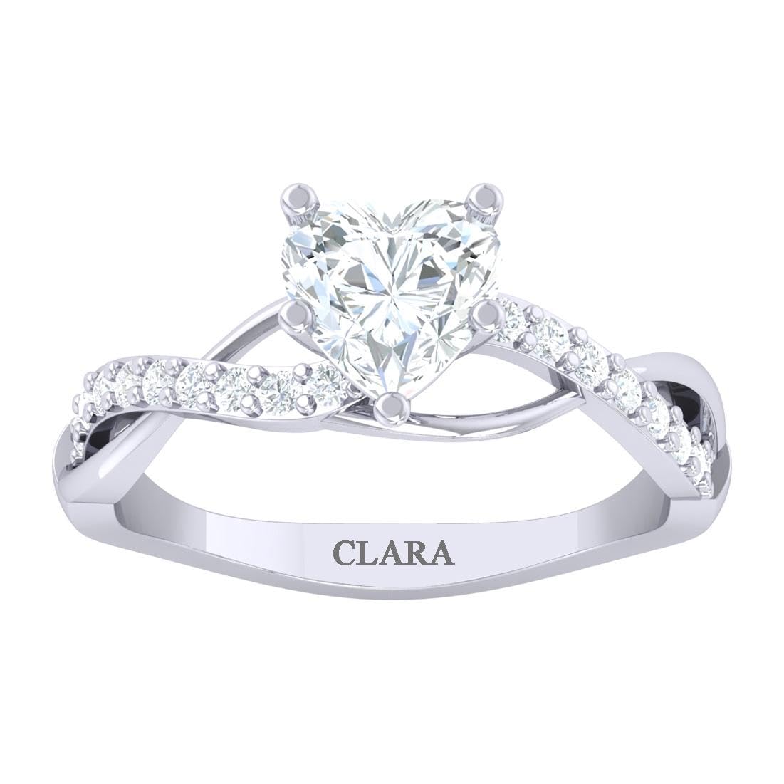CLARA Made with Swiss Zirconia 925 Sterling Silver Heart Solitaire Ring Gift for Women and Girls (B07WHL5YBB) Amazon Price History, Amazon Price Tracker