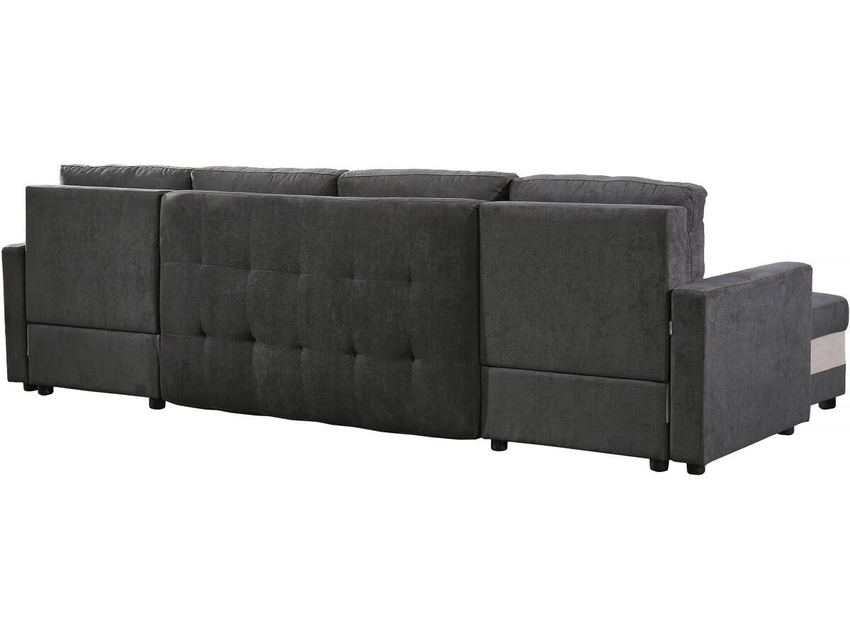 Habitat et Jardin Canapé panoramique Convertible avec coffres de Rangement Antoine - 5 Places - Gris foncé/Gris Clair