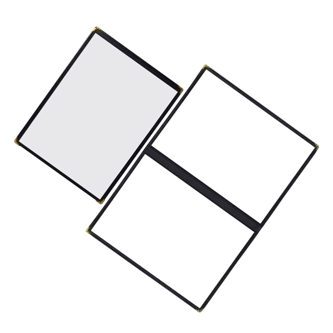 Mikinona 2pcs Recipe Folder Menu Covers Holders Restaurant Clear Binder Recipe Book Protector Clear Menu Folder Clear Reports Clear Stand Recipes Folders Clear Menu Book The Menu PVC Black