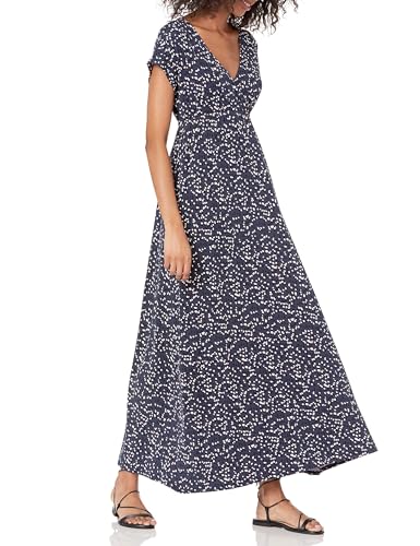 Image of Amazon Essentials Women's V Neck Short Sleeve Waisted Maxi Dress (Available in Plus Size)