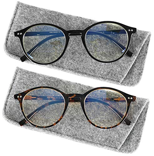 Image of Yogo Vision Blue Light Blocking Glasses Men Women Computer Anti Eyestrain Glasses Round Frame Blue Light Blocker Eyeglasses