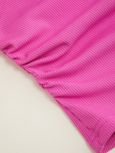 Image of CIDER Asymmetrical Top for Women Long Sleeve - Off Shoulder Ruched Crop Going Out Fitted